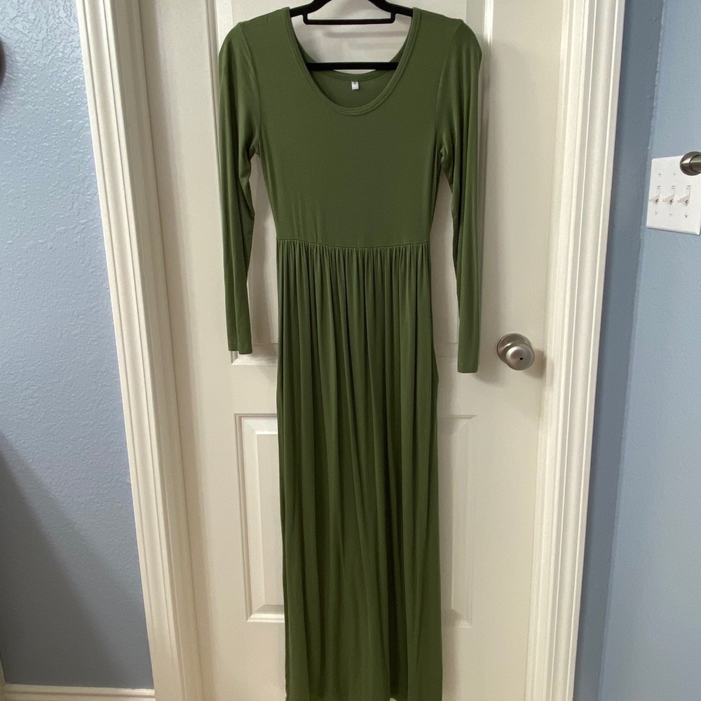 Size small olive green maxi dress
